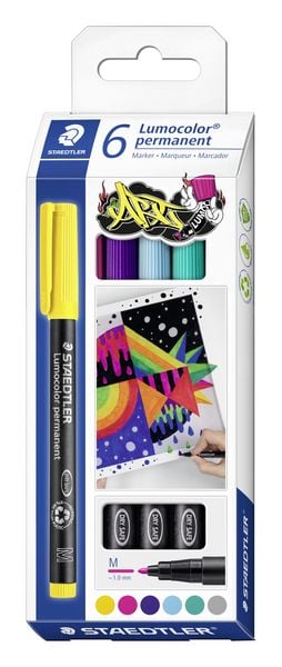Produktbild: STAEDTLER Universalstift Lumocolor permanent M, 6 Farben