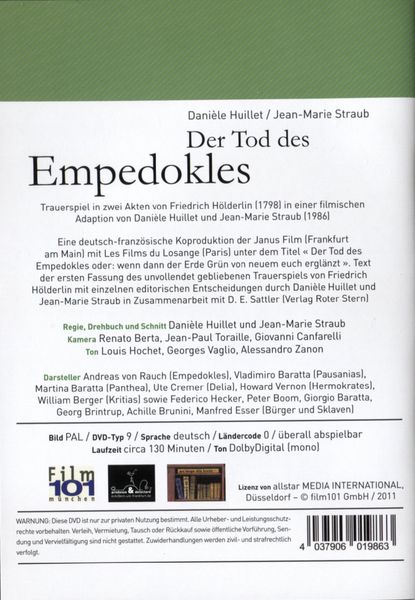 Produktbild: Der Tod des Empedokles