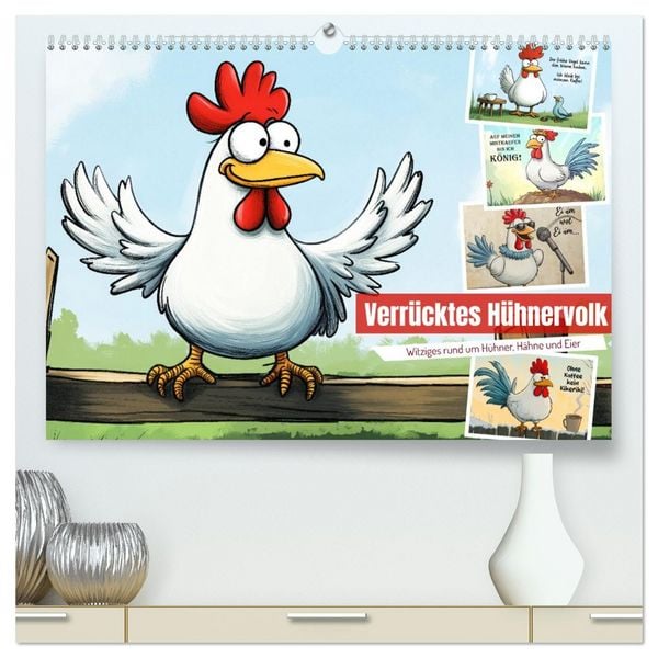 Produktbild: Verr&uuml;cktes H&uuml;hnervolk (hochwertiger Premium Wandkalender 2026 DIN A2 quer), Kunstdruck in Hochglanz