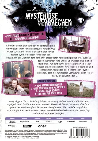 Produktbild: Mary Higgins Clark &ndash; Mysteri&ouml;se Verbrechen &ndash; Collection 1 [2 DVDs]