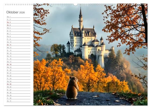 Produktbild: Nagertrip - Ein kleiner Hamster entdeckt die gro&szlig;e Welt (Wandkalender 2026 DIN A2 quer), CALVENDO Monatskalender