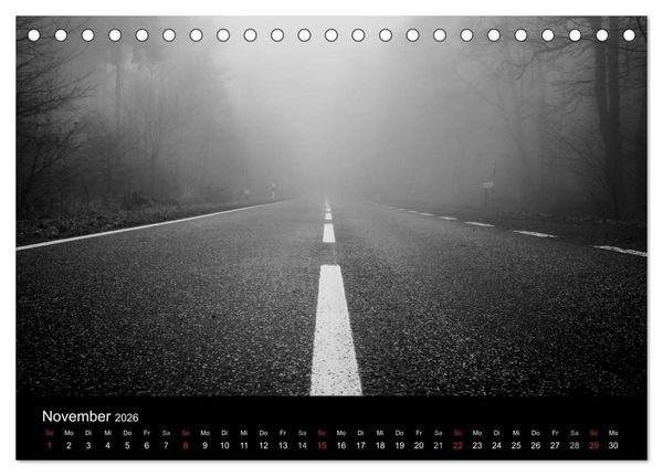 Produktbild: Monochrom 2026 (Tischkalender 2026 DIN A5 quer), CALVENDO Monatskalender