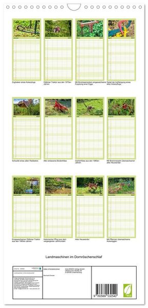 Produktbild: Familienplaner 2027 - Landmaschinen im Dornr&ouml;schenschlaf mit 5 Spalten (Wandkalender, 21 x 45 cm) CALVENDO
