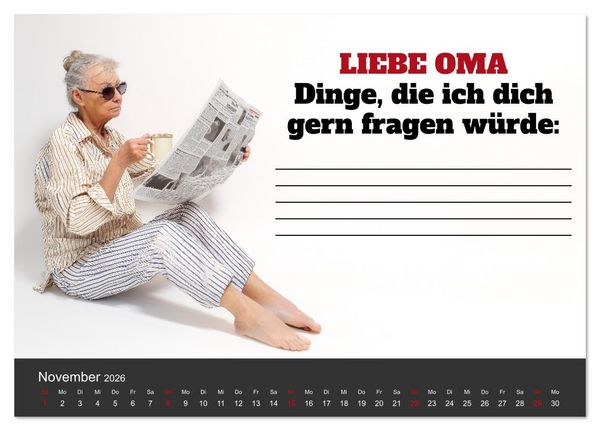 Produktbild: Kalender f&uuml;r Oma - Was ich dir sagen will (Tischkalender 2026 DIN A5 quer), CALVENDO Monatskalender