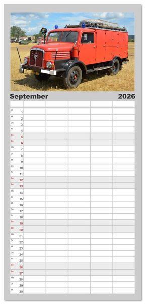Produktbild: Familienplaner 2026 - Einsatzfahrzeuge der DDR mit 5 Spalten (Wandkalender, 21 x 45 cm) CALVENDO