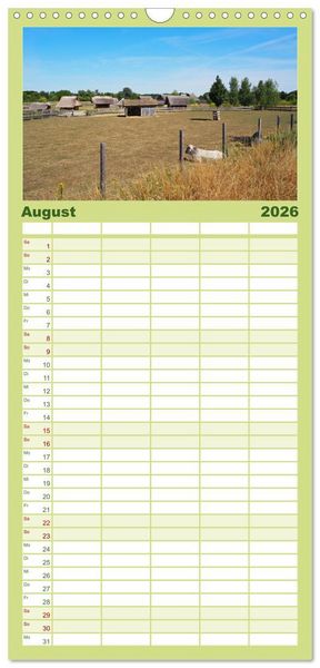 Produktbild: Familienplaner 2026 - Liebliche Bergstra&szlig;e - Burgen, Wein und Fachwerk mit 5 Spalten (Wandkalender, 21 x 45 cm) CALVENDO