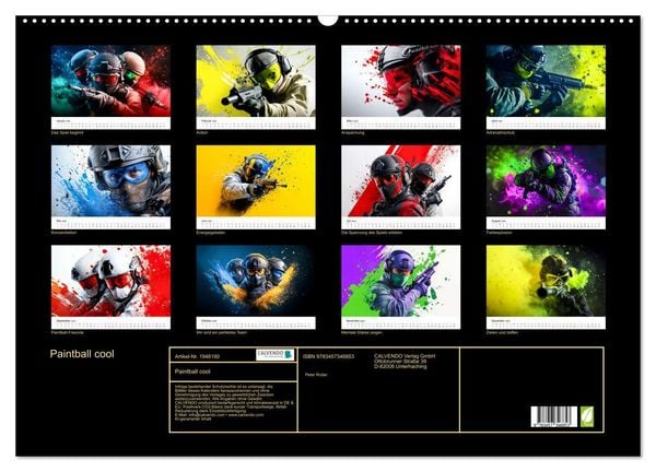 Produktbild: Paintball cool (Wandkalender 2026 DIN A2 quer), CALVENDO Monatskalender
