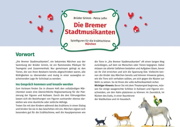 Produktbild: Die Bremer Stadtmusikanten. Erz&auml;hlschienen-Figurenset