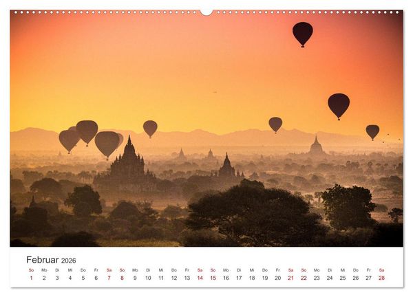 Produktbild: Kunterbunte Hei&szlig;luftballone (hochwertiger Premium Wandkalender 2026 DIN A2 quer), Kunstdruck in Hochglanz