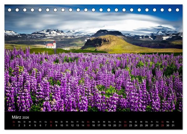 Produktbild: Island - Insel aus Feuer und Eis (Tischkalender 2026 DIN A5 quer), CALVENDO Monatskalender