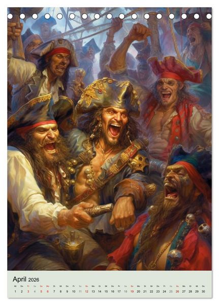 Produktbild: Piraten-Fantasy. Wilde Seer&auml;uber-Romantik im Mittelalter (Tischkalender 2026 DIN A5 hoch), CALVENDO Monatskalender