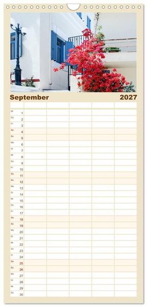 Produktbild: Familienplaner 2027 - Griechische Insel Kos mit 5 Spalten (Wandkalender, 21 x 45 cm) CALVENDO
