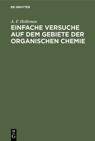 Produktbild: Einfache Versuche auf dem Gebiete der organischen Chemie