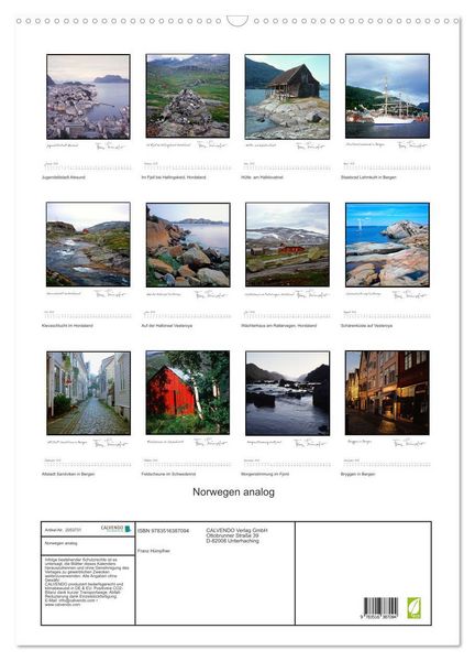Produktbild: Norwegen analog (Wandkalender 2026 DIN A2 hoch), CALVENDO Monatskalender