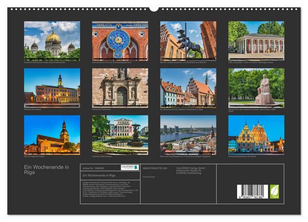 Produktbild: Ein Wochenende in Riga (hochwertiger Premium Wandkalender 2026 DIN A2 quer), Kunstdruck in Hochglanz