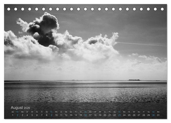 Produktbild: Seest&uuml;cke. Schwarzwei&szlig;e Nordseeimpressionen 2026 (Tischkalender 2026 DIN A5 quer), CALVENDO Monatskalender
