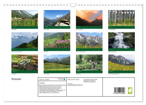 Produktbild: Stubaital (Wandkalender 2026 DIN A3 quer), CALVENDO Monatskalender