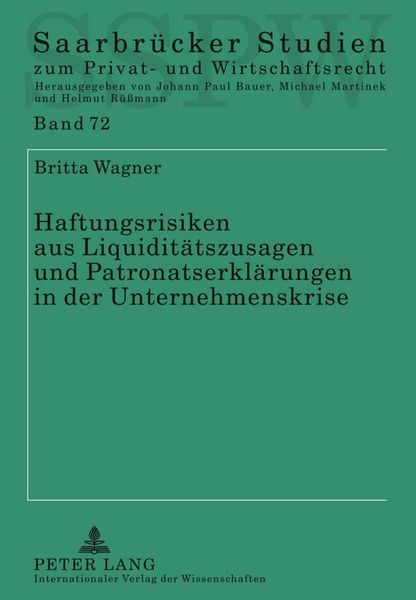 Produktbild: Haftungsrisiken aus Liquiditaetszusagen und Patronatserklaerungen in der Unternehmenskrise