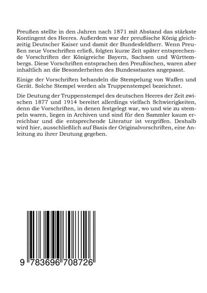 Produktbild: Anleitung zur Deutung von Truppenstempeln auf Waffen des deutschen Heeres 1877 - 1914