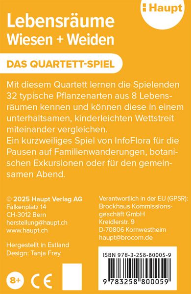 Produktbild: Lebensr&auml;ume Wiesen und Weiden &ndash; das Quartett-Spiel