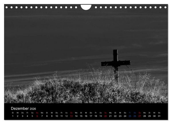 Produktbild: BERGE IN SCHWARZ WEISS (Wandkalender 2026 DIN A4 quer), CALVENDO Monatskalender