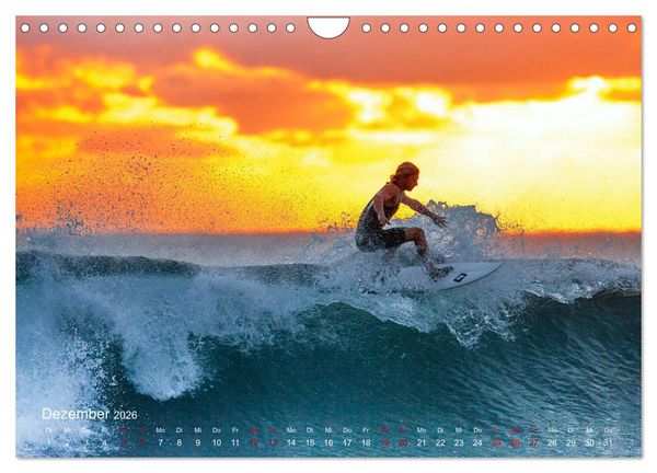Produktbild: Surfen - die perfekte Welle (Wandkalender 2026 DIN A4 quer), CALVENDO Monatskalender