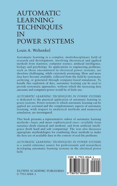 Produktbild: Automatic Learning Techniques in Power Systems