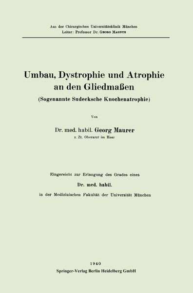 Produktbild: Umbau, Dystrophie und Atrophie an den Gliedma&szlig;en