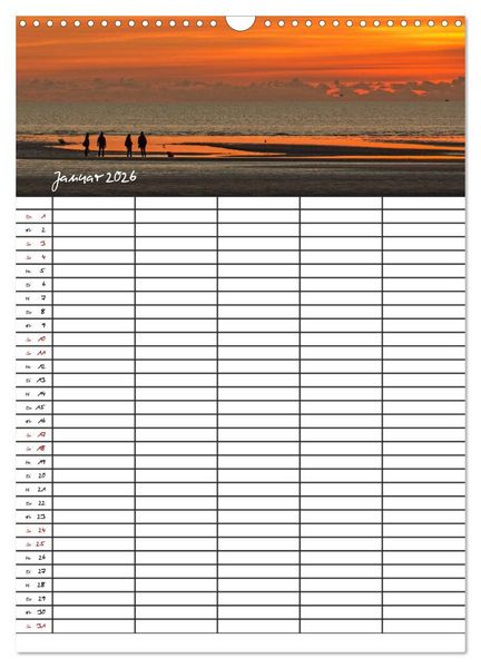 Produktbild: St. Peter Ording Familienplaner (Wandkalender 2026 DIN A3 hoch), CALVENDO Monatskalender