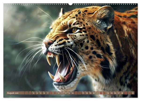 Produktbild: Wenn die wilden Katzen leise durch ihr Revier streifen (hochwertiger Premium Wandkalender 2026 DIN A2 quer), Kunstdruck in Hochglanz