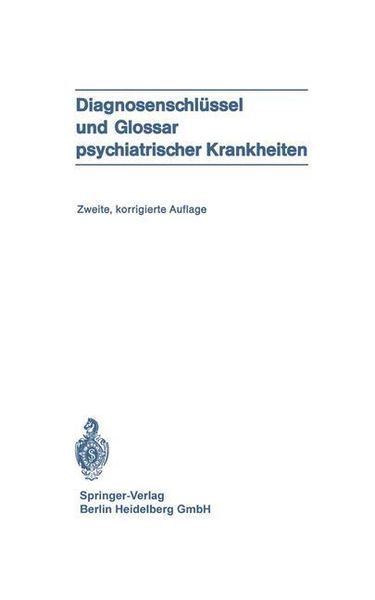 Produktbild: Diagnosenschl&uuml;ssel und Glossar psychiatrischer Krankheiten