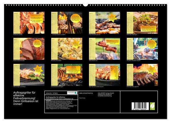 Produktbild: Auftragsgriller f&uuml;r effektive Fettverbrennung! Denn Grillsaison ist immer! (hochwertiger Premium Wandkalender 2026 DIN A2 quer), Kunstdruck in Hochglanz