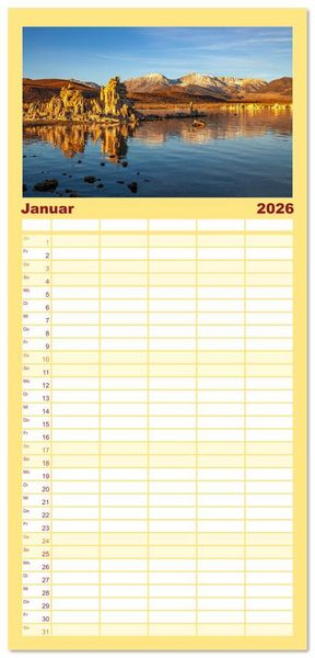 Produktbild: Familienplaner 2026 - USA - Der S&uuml;dwesten mit 5 Spalten (Wandkalender, 21 x 45 cm) CALVENDO
