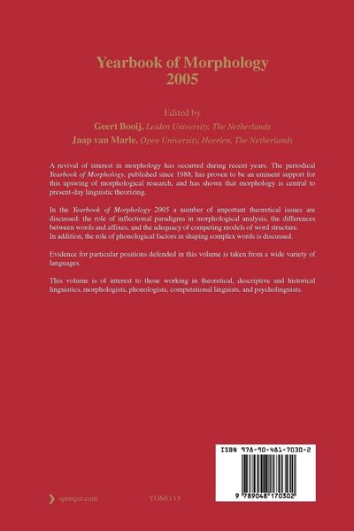 Produktbild: Yearbook of Morphology 2005