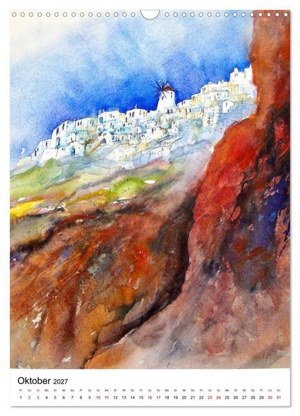 Produktbild: Aquarelle in Hochform (Wandkalender 2027 DIN A3 hoch), CALVENDO Monatskalender