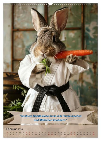 Produktbild: Tierisch lustige Karatek&auml;mpfer (hochwertiger Premium Wandkalender 2026 DIN A2 hoch), Kunstdruck in Hochglanz