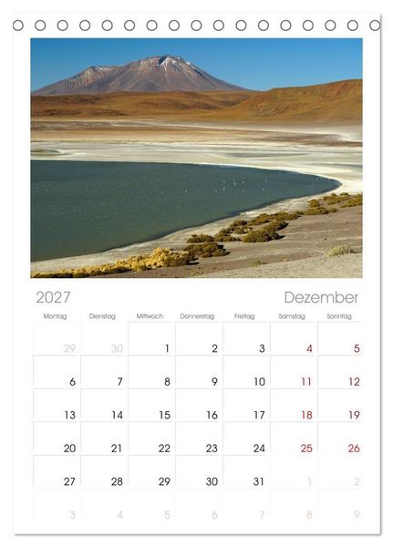 Produktbild: Tischplaner 2027 - Bolivien - Eine Wanderreise (A5 Tischkalender zum Aufstellen) CALVENDO