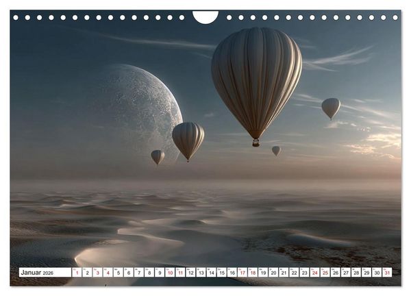 Produktbild: Himmelsmagie in Ballonfarben (Wandkalender 2026 DIN A4 quer), CALVENDO Monatskalender