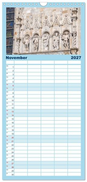 Produktbild: Familienplaner 2027 - Como und der Comer See mit 5 Spalten (Wandkalender, 21 x 45 cm) CALVENDO