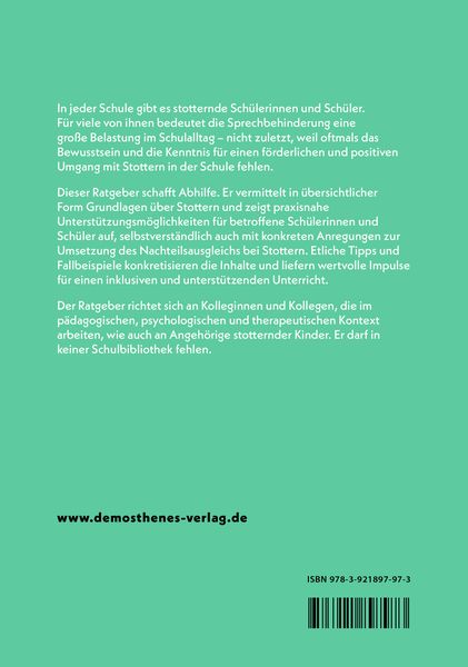 Produktbild: Stottern, Schule und Inklusion