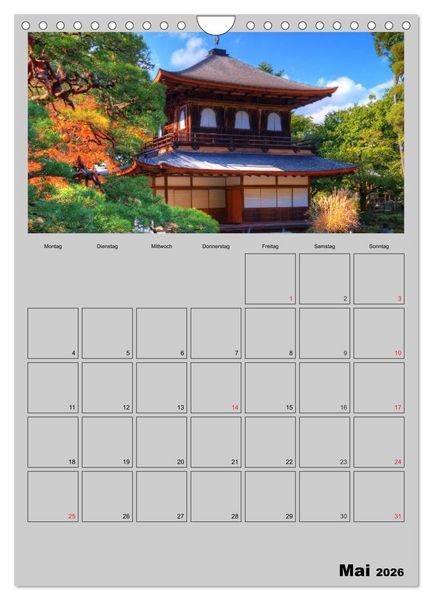 Produktbild: Wundervolles Japan (Wandkalender 2026 DIN A4 hoch), CALVENDO Monatskalender