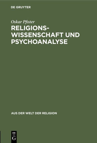 Religionswissenschaft und Psychoanalyse