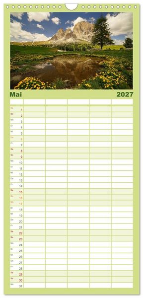 Produktbild: Familienplaner 2027 - S&uuml;dtirol im Jahreslauf mit 5 Spalten (Wandkalender, 21 x 45 cm) CALVENDO