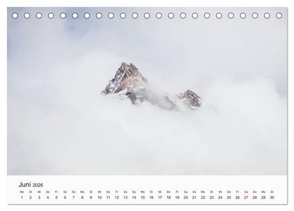 Produktbild: Einzigartige Berggipfel (Tischkalender 2026 DIN A5 quer), CALVENDO Monatskalender