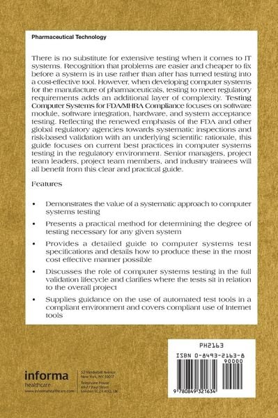 Produktbild: Testing Computers Systems for FDA/MHRA Compliance