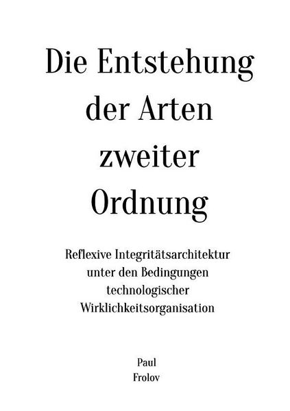 Produktbild: Die Entstehung der Arten zweiter Ordnung