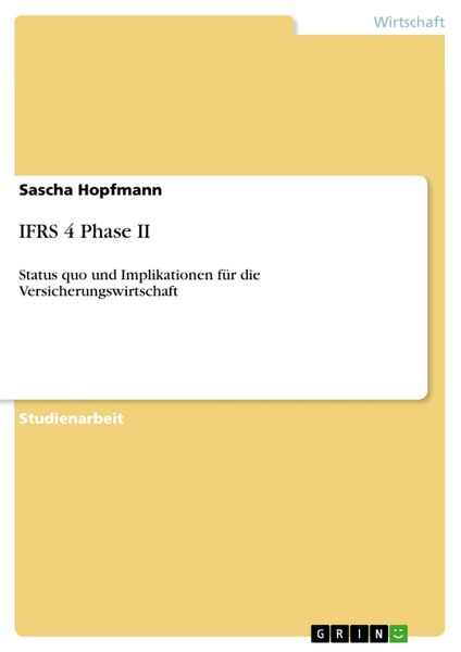 Produktbild: IFRS 4 Phase II