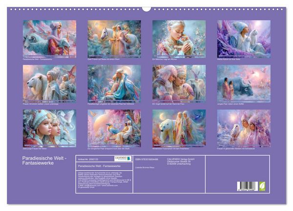 Produktbild: Paradiesische Welt - Fantasiewerke (Wandkalender 2026 DIN A2 quer), CALVENDO Monatskalender
