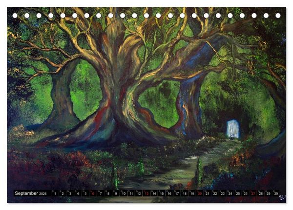 Produktbild: Traumbaumwelten - Gem&auml;lde von Conny Krakowski (Tischkalender 2026 DIN A5 quer), CALVENDO Monatskalender