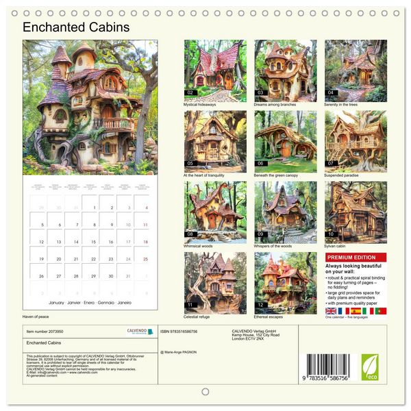 Produktbild: Enchanted Cabins (Wall Calendar 2026 12 &times; 12 Inch) CALVENDO 12 Month Wall Calendar